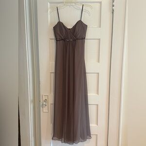 Lazaro Chiffon Bridesmaid Gown with Beaded Detail and Ribbon